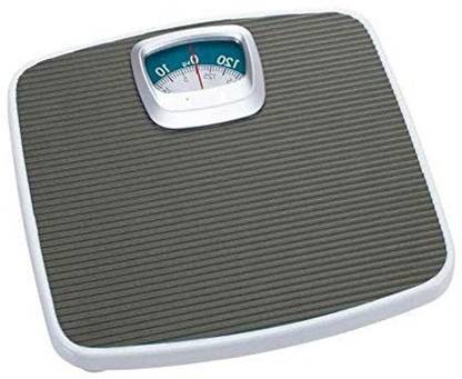 Zelenor Weight Machine For Human Body, Capacity 130Kg Mechanical Manual Analog (Grey) Weighing Scale