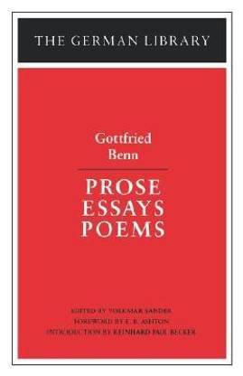 Prose Essays Poems: Gottfried Benn