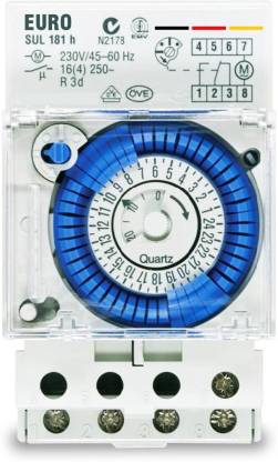 Euro Controls New SUL181H One Channel One Changeover Analog Timer Daily (24 hour) mode with 30 min interval Programmable Electronic Timer Switch