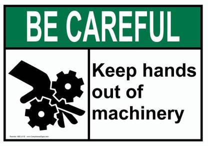 Paper Plane Design eep Hands Out Of Machinery Emergency Sign