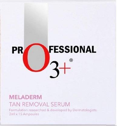 O3+ Meladerm Tan Removal Serum Tan Removal Detanning Solution for Visible Lighter and Bright Skin (3ml x 15 Ampoules, All Skin Type)