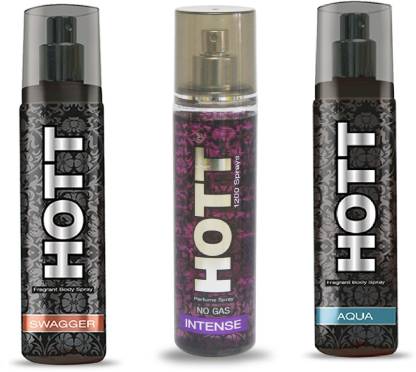HOTT SWAGGER, INTENSE & AQUA Perfume Spray for Men- (Set of 3) (135ml each) Perfume  -  135 ml