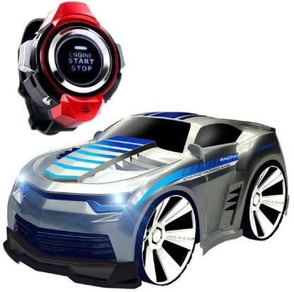 AKSHAT Voice-activated RC Car, CEStore 2.4GHz Smart Watch Voice Command Toy Remote Car w/ Spin Out & Demo Function, Speed Race By English Speaking, 5 Button Control Modes + 8 Voice-Activated Modes-Silver