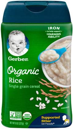 GERBER Organic Rice Cereal - 227g (8oz) Cereal