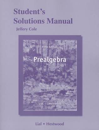 Student's Solutions Manual for Prealgebra