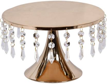 pinkparifashion Crystal Metal Cake Stand Cupcake Stand Birthday Wedding Decor Steel, Crystal Cake Server