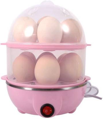 Sajani Electric 2 Layer 14 Egg Boiler Cooker with Measuring Cup (Pink color) Egg Cooker
