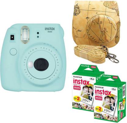 FUJIFILM Mini 9 Ice Blue With Map Case 40 Shots Instant Camera