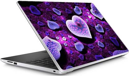 GADGETSWRAP Universal Heart Purple Pink Skin For 15.6 Inch Laptop (15x10 inch) Vinyl Laptop Skin Compatible for 15.6 inch