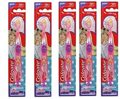 Colgate Barbie 5+years Extra Soft toothbrush tongue cleaner Extra Soft Toothbrush