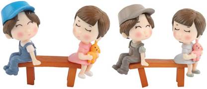 P s retail Sweety Lovers Couple Figurines Miniatures (Style 3) - 2 Pcs