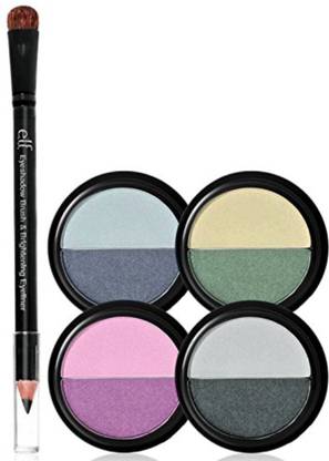 Elf Duo Eyeshadow Set with Brush and Pencil, Night 3.4 g