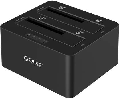 ORICO 2-Bay HDD Docking Station Off-Line Clone SATA to USB 3 Shock Resistant .0 for Dual 2.5 / 3.5 SSD External Hard Drive Duplicator 6629US3-C