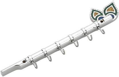 KE BRAND Flute Key Holder / Key Stand (6 Hooks, Silver) Stainless Steel Key Holder (6 Hooks, Silver) Steel Key Holder