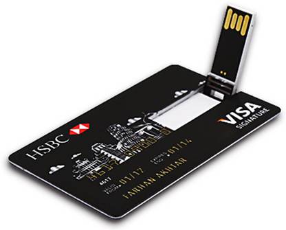 Tobo HSBC Visa 8GB Credit Card Style USB Flash Drive, Memory Stick Pen Drive.(Black) 8 Pen Drive Compatible with Desktop Computer, Television, Laptop USB 2.0 Plastic Case