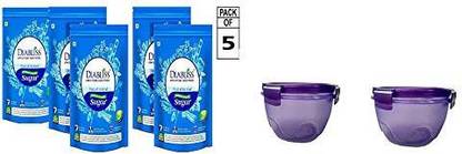 DiaBliss Herbal Sugar Free - Low Glycaemic Index (GI) Pack of 5 With Complimentary 2 Air Lock Box Container Sugar