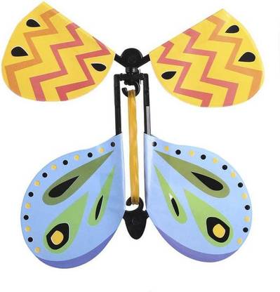 Simple Days Magic Flying Butterfly Rubber Band Powered Wind-Up Fun Flying Toy with New Year Greeting Card