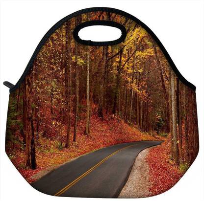 SNOOGG Orange Junglee Travel Outdoor Carry Lunch Bag Picnic Tote Box Container Zip Out Removable Carry Lunchbox Handle Tote Lunch Bag Food Bag For School Work Office Lunch Bag