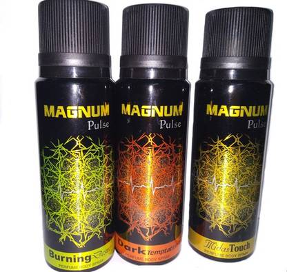 Magnum Midas Touch, Burning Desire and Dark Temptation with free shipping Deodorant Spray  -  For Men & Women