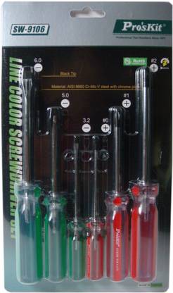 Proskit Line Color Screwdriver 6PCS स्टैंडर्ड स्क्रूड्राइवर सेट