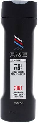 AXE 3 in 1 Shampoo Plus Conditioner Plus Bodywash Total Fresh 12 Ounce