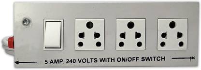 GADGET DEALS Metal body Extension board 1 Button + 3  Socket Extension Boards