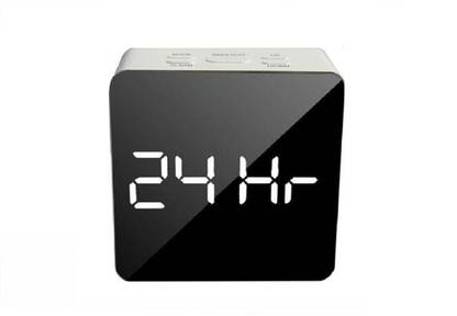 Ozimo Digital Mirror LED White Square Clock