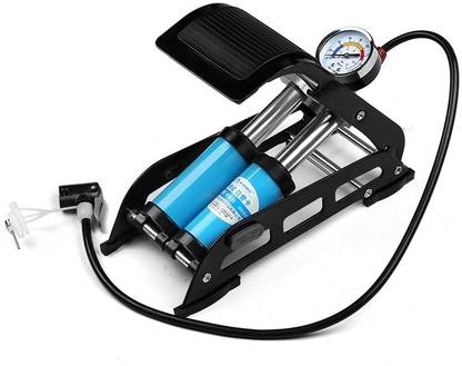 Harvic 150 PSI Aluminium High Pressure Double Cylinder Foot Pump with Gauge For Bicycle Pump