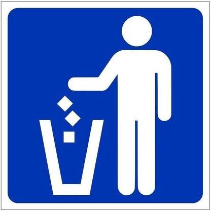 Paper Plane Design Use Dustbin Swach Bharat Sign Board 8 in x 8 in Emergency Sign