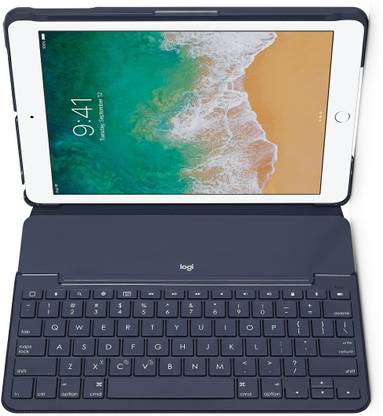Logitech SLIM FOLIO FOR 5TH & 6TH GENERATION Smart Connector Handheld Tablet Keyboard Compatible with Desktop, Laptop, Mac