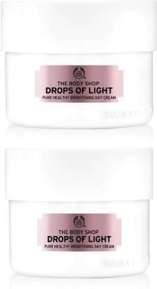 THE BODY SHOP Drops Of Light Pure healthy Whitening Day Cream Pack Of Two (50ML+50ML)