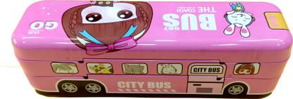 कंट्रीव bus pencil box बस मल्टी लेयर्ड पेन्सिल बॉक्स आर्ट मेटल पेंसिल बॉक्स