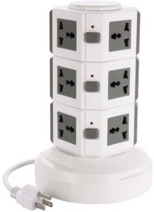 ASR Vertical Power Socket Powerboard Outlet Plug 9 Ways Extension 6 USB Jack Charger Socket Power Strip 1  Socket Extension Boards