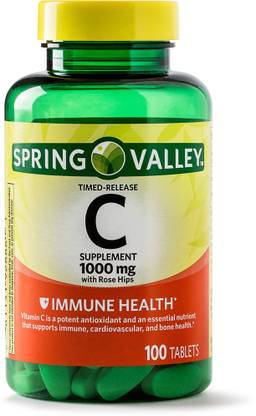 Spring Valley Vitamin C 1000 mg, With Rose Hips, 100 Tablets
