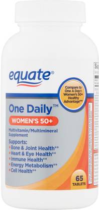 Equate One Daily Women's 50+ Multivitamin/Multimineral Supplement 65ct Compa