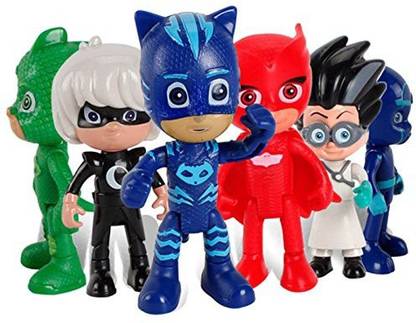 MG traders Pj Masks Toy Set, 8.5cm (Multicolour) - 6 Pieces