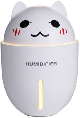 Pithadai Room Adorable Cute Cat 3 in 1 Air Humidifier+Cooling Fan+ Night light, Mini Cool Humidifier