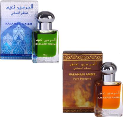 Al Haramain Amber & Naeem Fragrance Roll on Attar Combo Pack of 2 - 2 x 15 ml Floral Attar