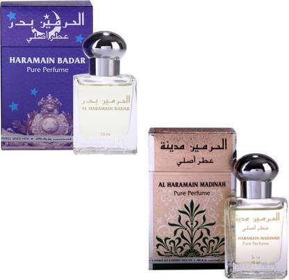 Al Haramain Madinah & Badar Fragrance Roll on Attar Combo Pack of 2 - 2 x 15 ml Floral Attar