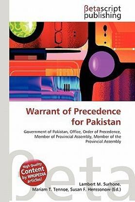 Warrant of Precedence for Pakistan