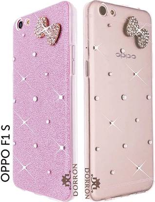 DORRON Back Cover for OPPO F1s / A59 Bowknot Shiny Stylish Designer Glitter Bling Soft Case for Girls (Pink)