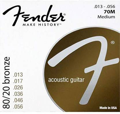 FENDER Acoustic .010-.048 70M 80/20 Bronze Acoustic Guitar Strings BY CHENNAI MUSICALS Guitar String