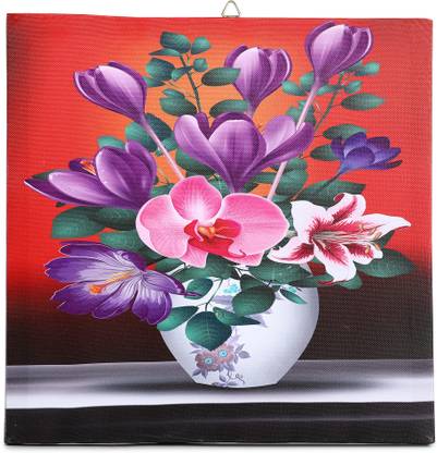 Skywall Wooden Framed Beautiful Flower Printed Ready to Hang Canvas 30 cm x 30 cm Painting