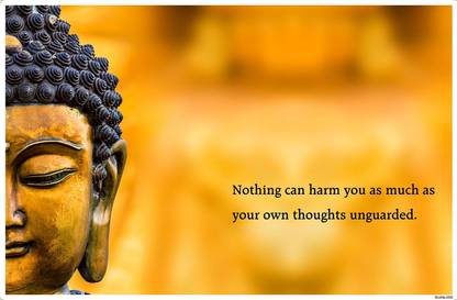 Buddha Meditation Modern Art Quotes - Inspirational Non-Tearable Adhesive - Eco Friendly Poster - SM2095 Fine Art Print