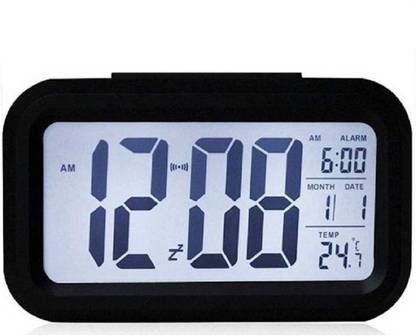 Yes Mart® Digital Black Color Optically Controlled Liquid Crystal Device Alarm Imported Clock