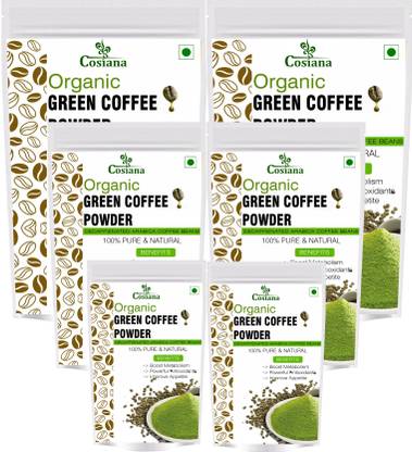 cosiana Organic Green Coffee beans Powder for Weight Management 100 GM Pack of 6 Instant Coffee 100 g Instant Coffee