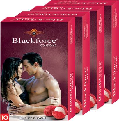 Black Force LYCHEE 40 PCS IN 4 PACK (COMBO) EXTRA DOTTED Condom