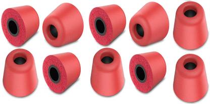 YTM 10 Pcs (5 Pair) Red Foam Earbuds Tips Original Memory Foam Silicone Rubber Earbuds, Eartips, Earpads, Earplugs for Replacement in Earphones,Headphone Medium Size. In The Ear Headphone Cushion