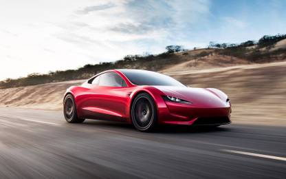 Tesla Roadster 2 - Small Poster Paper (12 x 17 inches) Paper Print