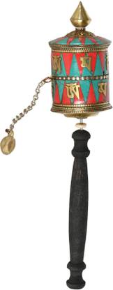 EXOTIC INDIA Handheld Prayer Wheel from Nepal (Tibetan Buddhist) Decorative Showpiece  -  20.828 cm